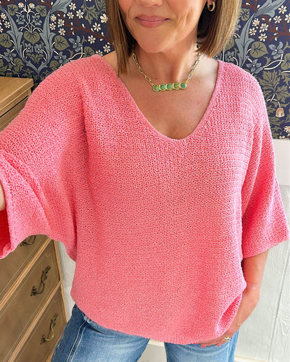 Set The Course Lightweight Double V-Neck Sweater