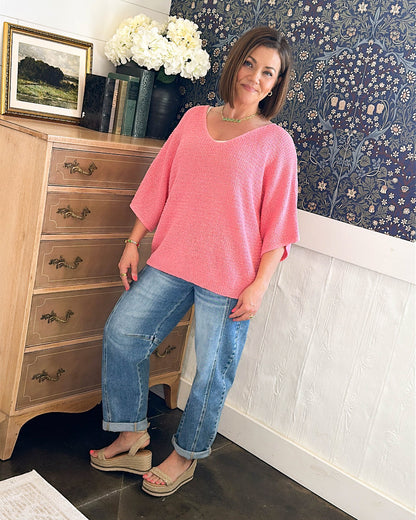 Set The Course Lightweight Double V-Neck Sweater