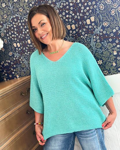 Set The Course Lightweight Double V-Neck Sweater