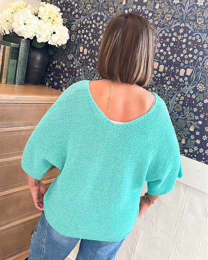 Set The Course Lightweight Double V-Neck Sweater