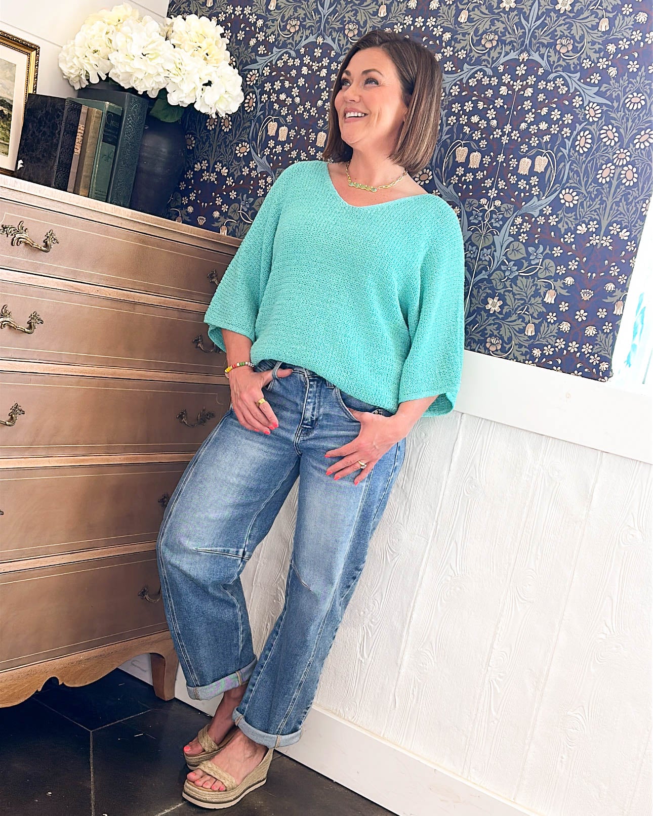 Set The Course Lightweight Double V-Neck Sweater