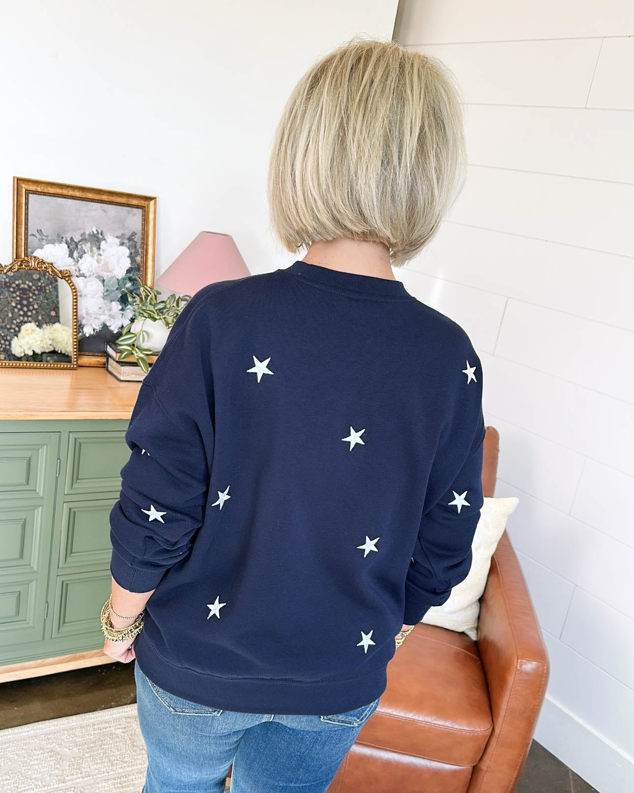 American Pride Star Embroidered Sweatshirt
