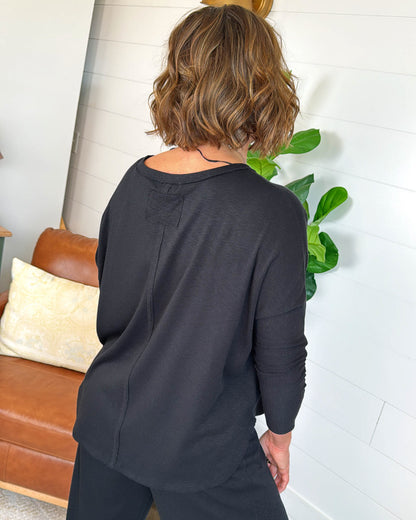 Low Key Back Seam Hi-Lo Top
