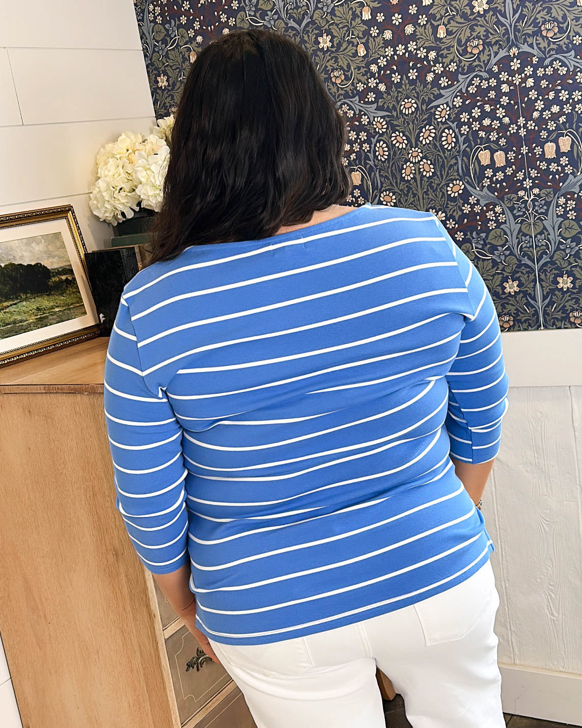 Nautica Lover Striped Boat Neck Top