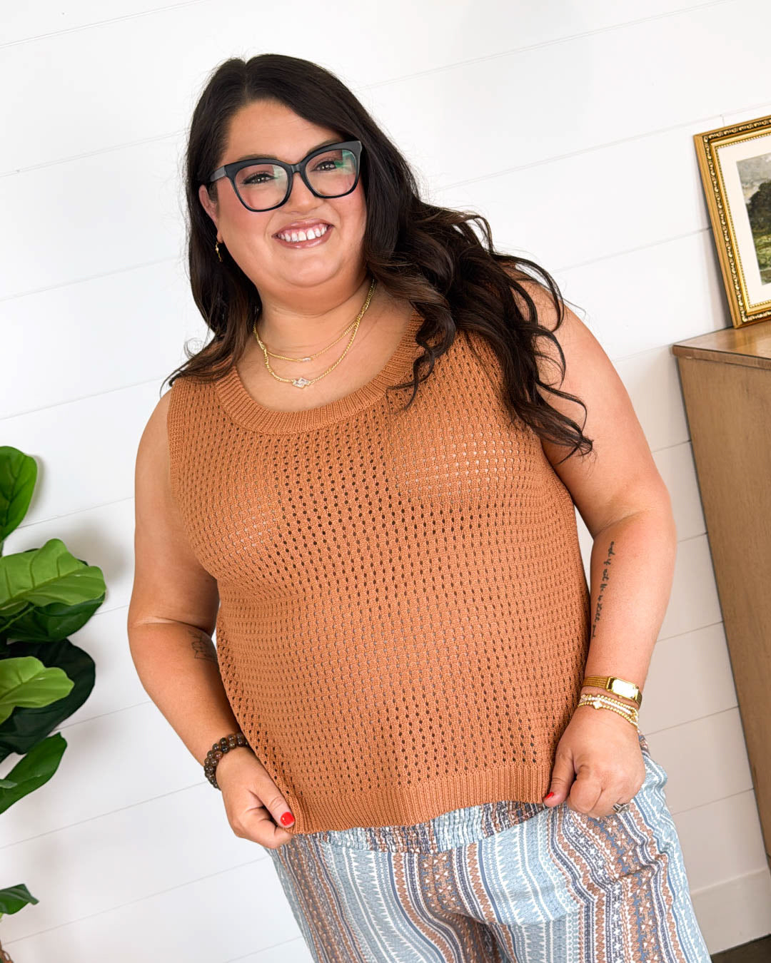 In The Loop Open Knit Sleeveless Sweater