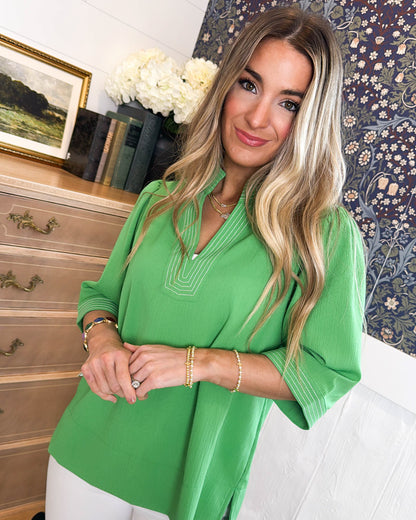 Stitch In Time Stand Collar Top