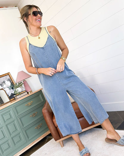 Rhythm And Blues Mineral Washed Tencel Jumpsuit