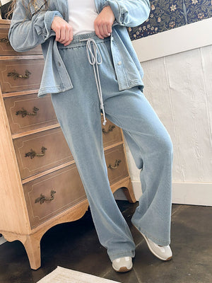 Traveled So Far French Terry Denim Pants