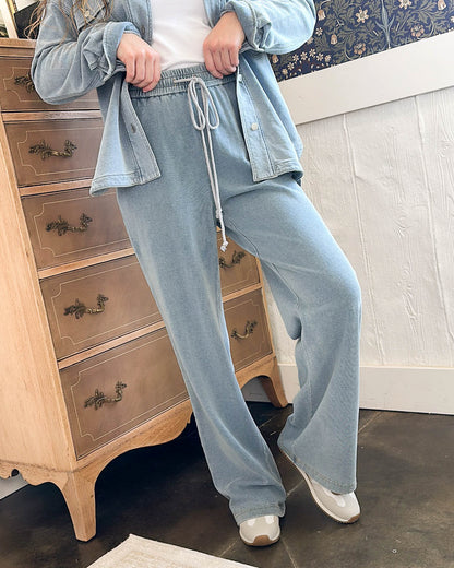 Traveled So Far French Terry Denim Pants