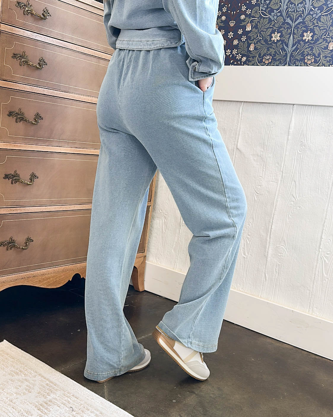 Traveled So Far French Terry Denim Pants