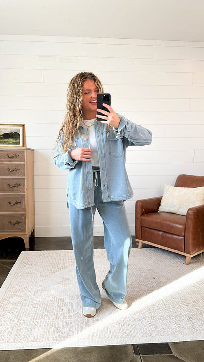 Traveled So Far French Terry Denim Pants