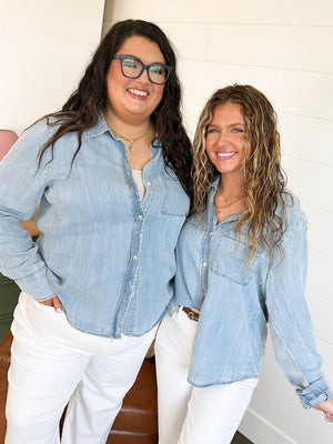 Blue Bayou Chambray Tab Sleeve Shirt