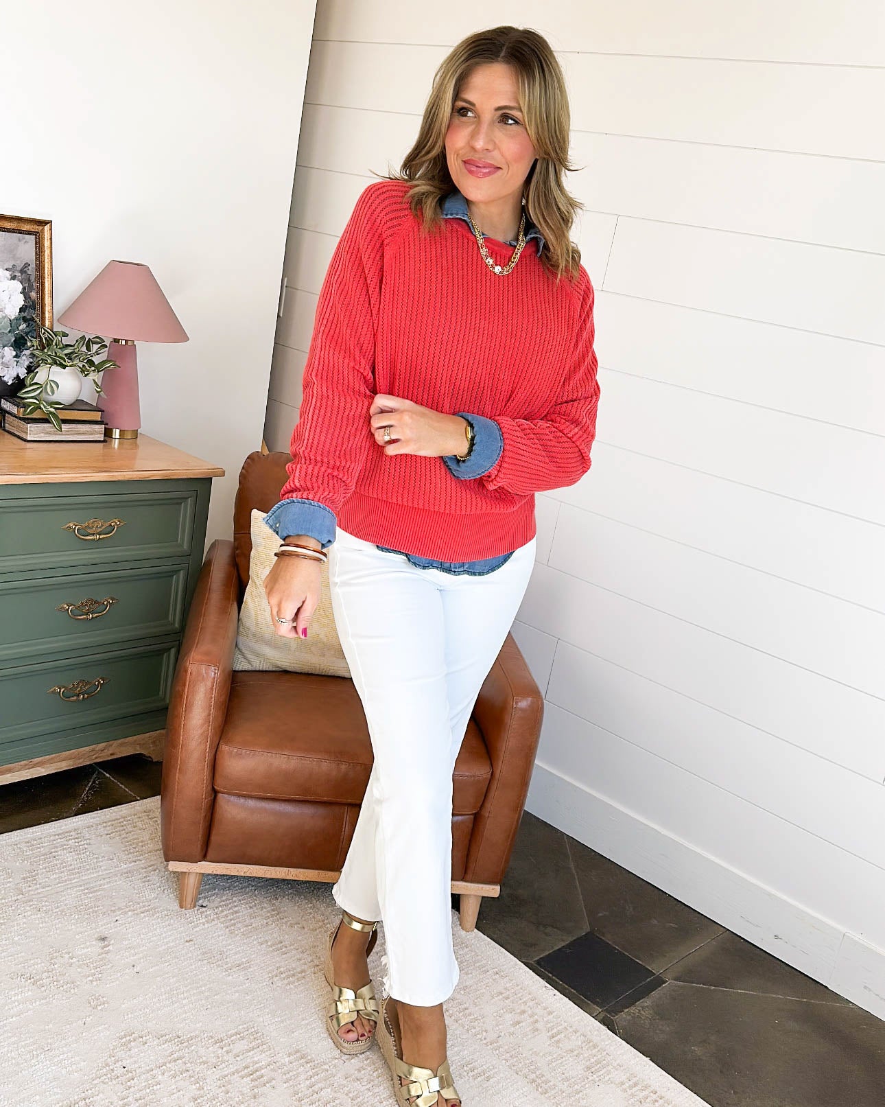 High Tide Washed Pointelle Knit Sweater