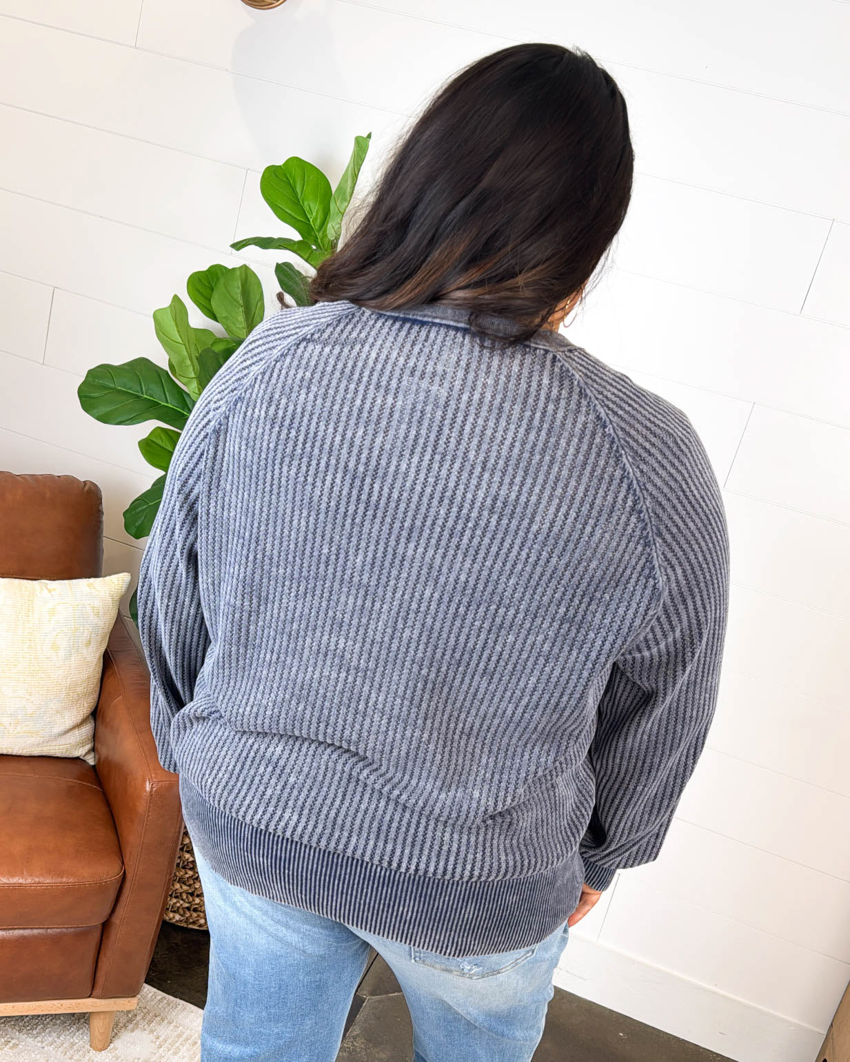 High Tide Washed Pointelle Knit Sweater