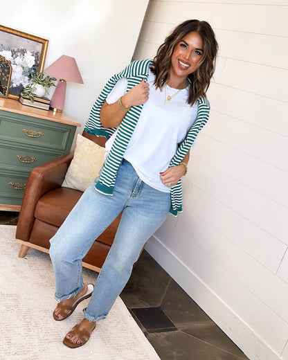 Easy Day Off Ribbed Raglan Sleeve Top