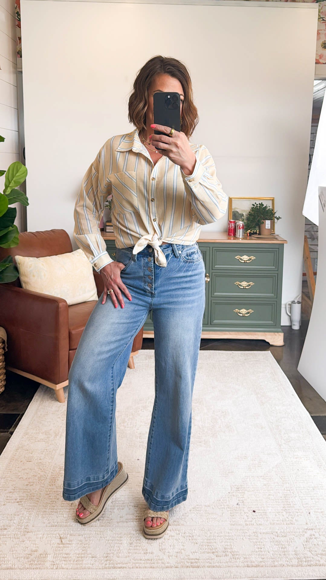 Sunny Days Striped Hi-Lo Shirt