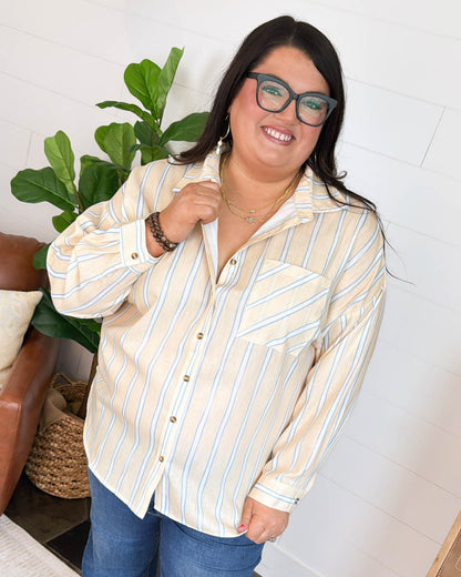 Sunny Days Striped Hi-Lo Shirt