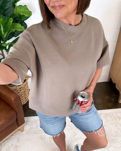 Walking On Air Ribbed Dolman Top