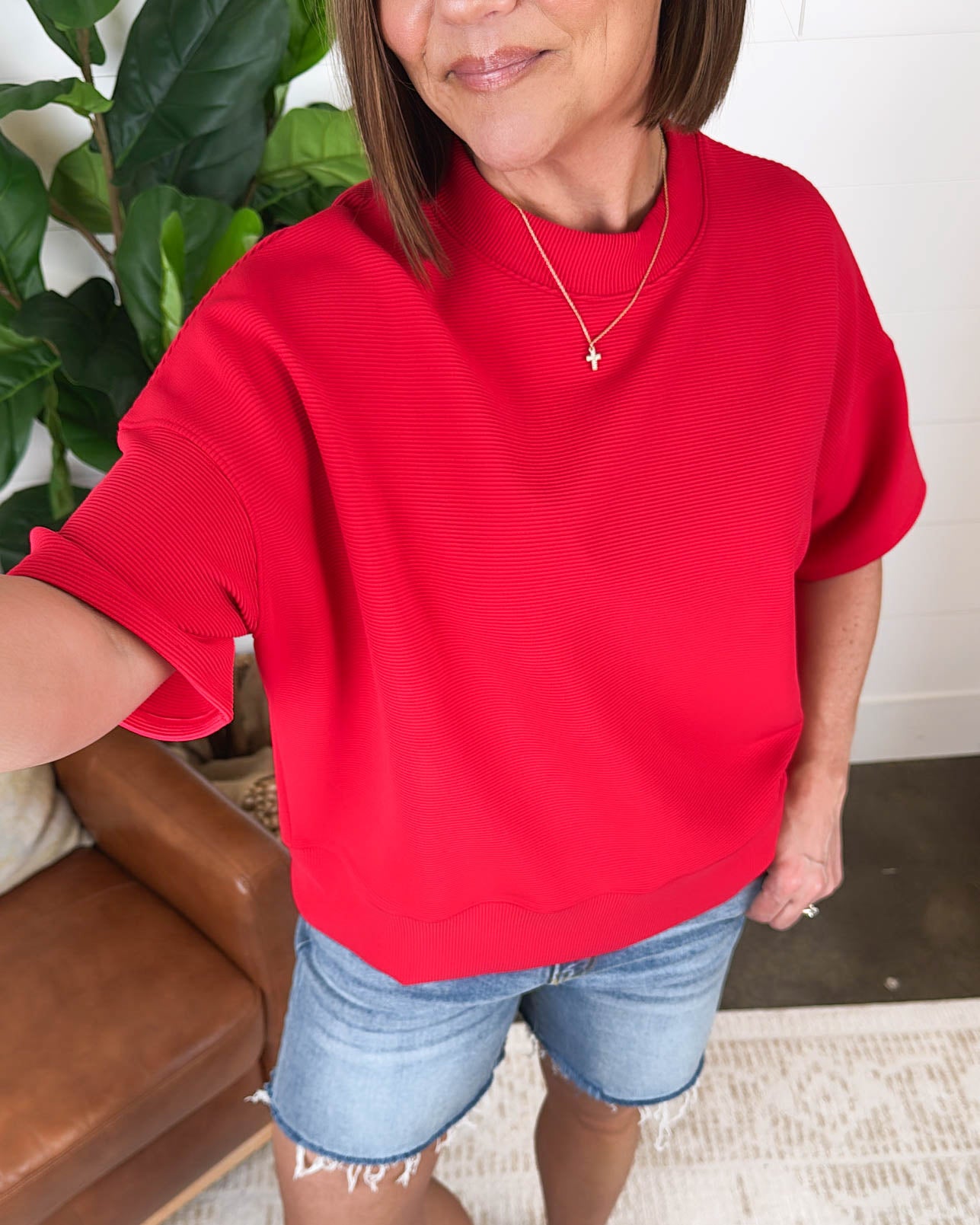 Walking On Air Ribbed Dolman Top