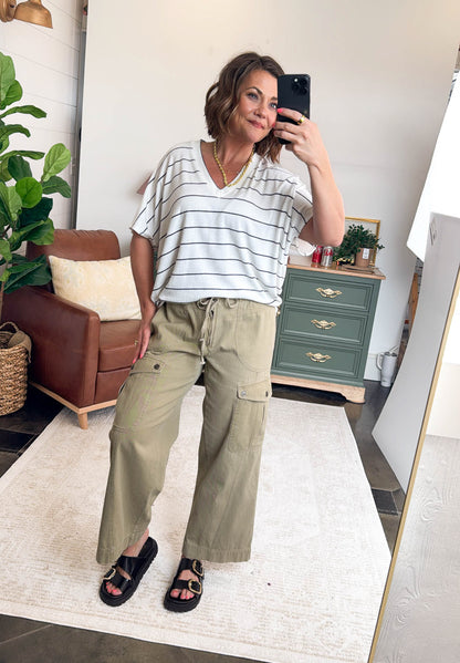 Out Of Line Striped Dolman Top