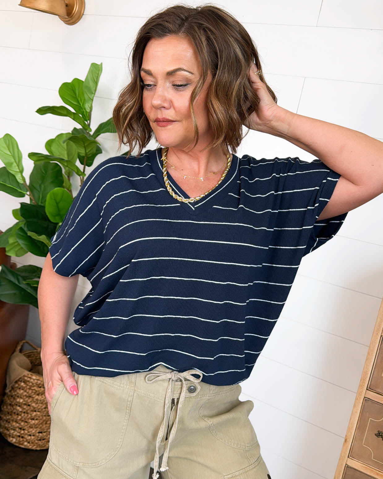 Out Of Line Striped Dolman Top