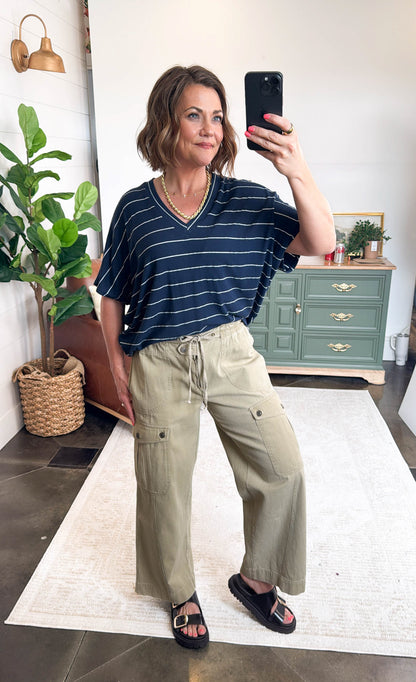 Out Of Line Striped Dolman Top