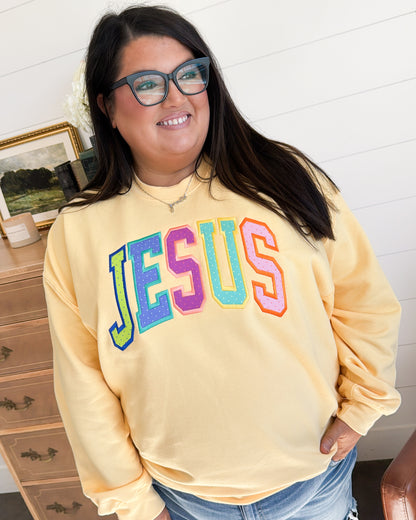 Jesus Embroidered Graphic Sweatshirt