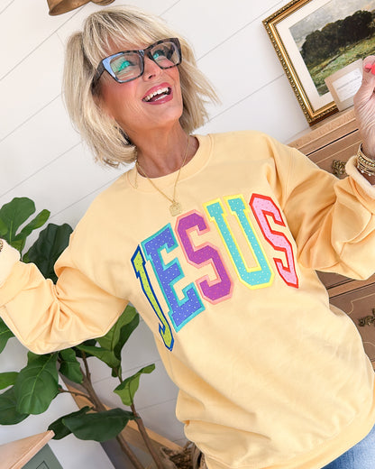 Jesus Embroidered Graphic Sweatshirt