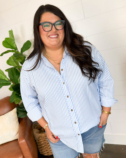 Summer Crush Striped Drop Shoulder Shirt