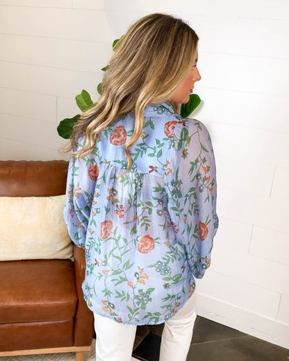 Enchanted Garden Floral Lined Blouse