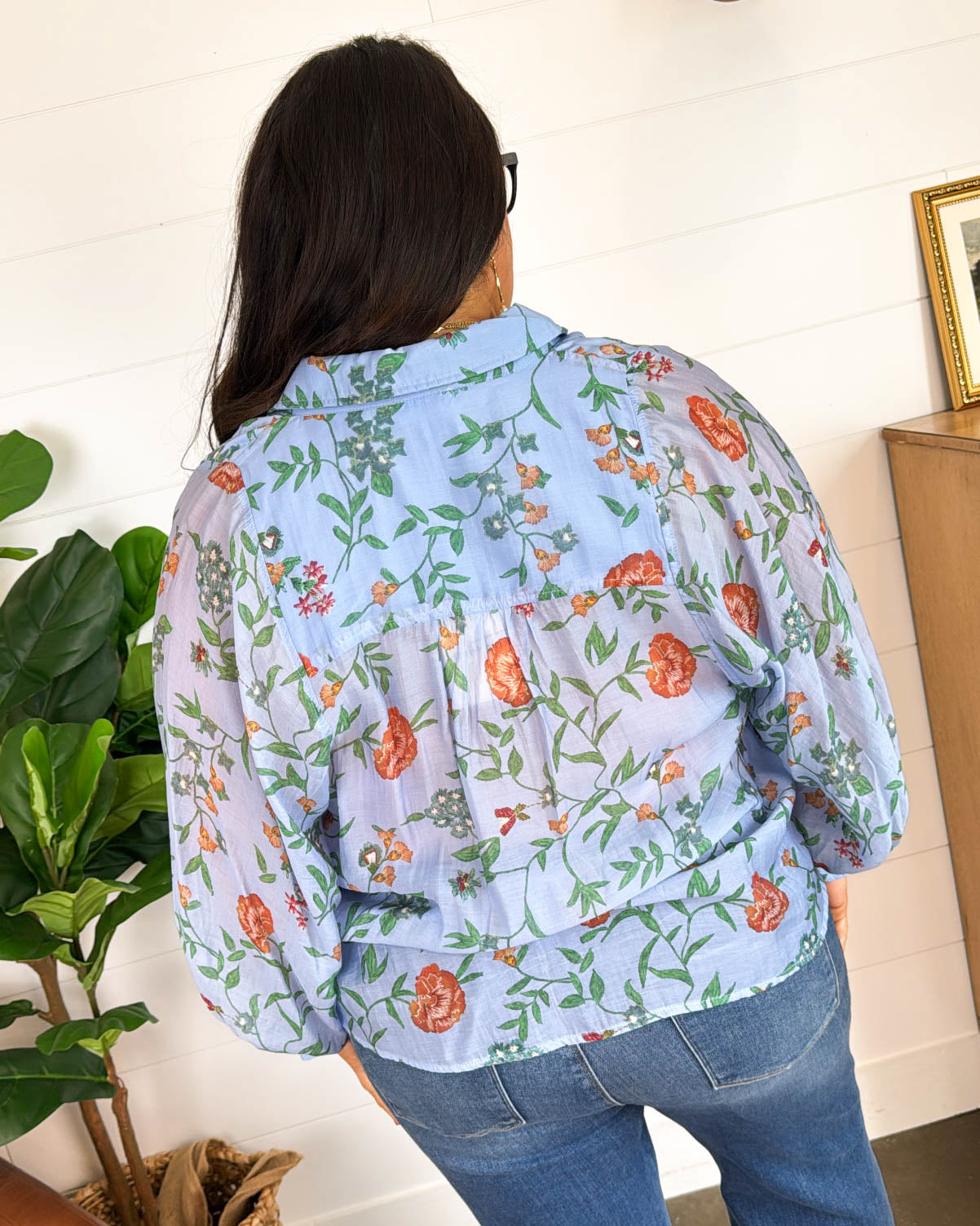 Enchanted Garden Floral Lined Blouse