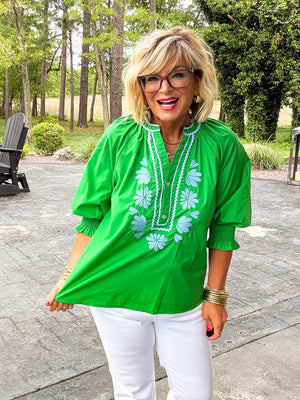 Bouquet Of Beauty Floral Embroidered Top