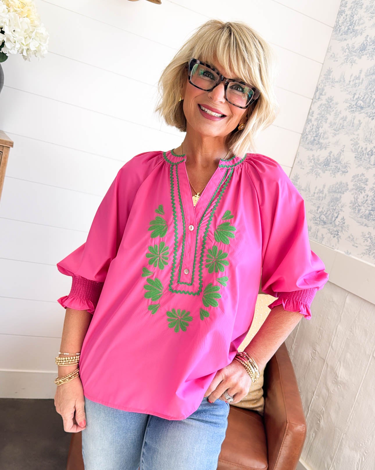 Bouquet Of Beauty Floral Embroidered Top