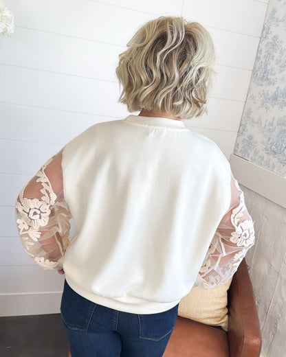 Sheer Beauty Floral Embroidered Top
