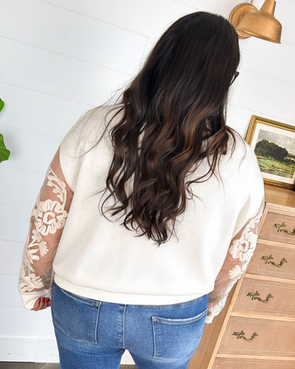 Sheer Beauty Floral Embroidered Top