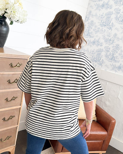 Weekend Easy Oversized Striped Tee