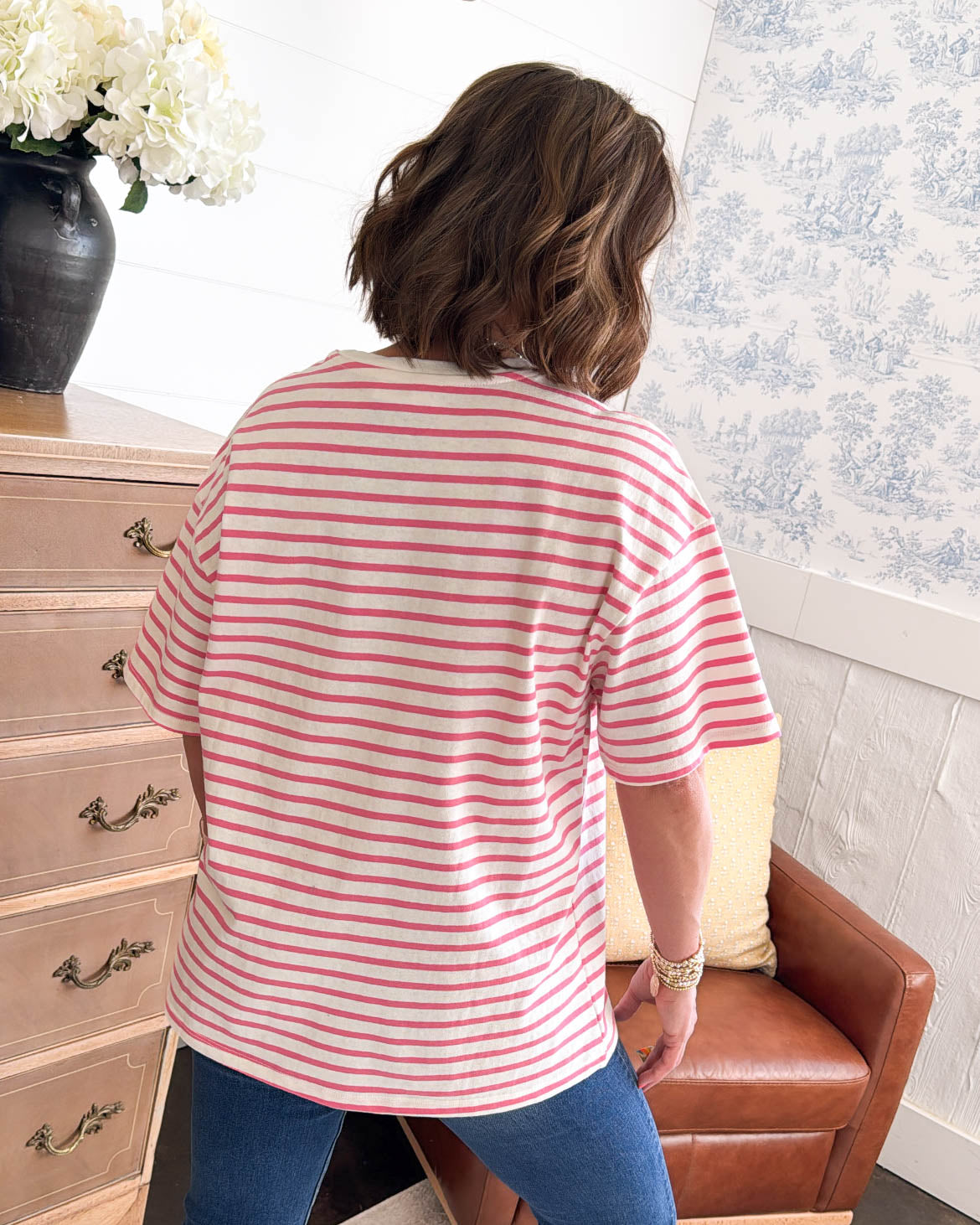 Weekend Easy Oversized Striped Tee