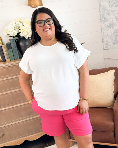 Sonny High Rise Pull-On 9" Bermuda Shorts