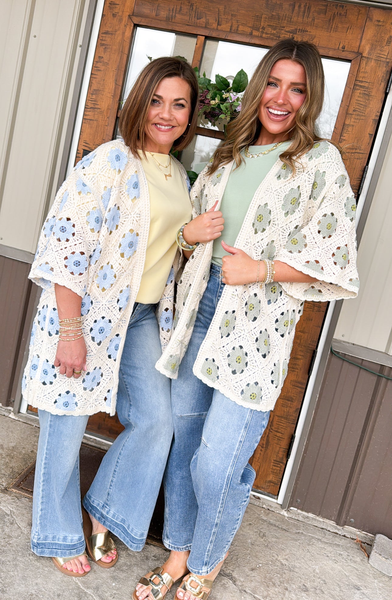 Storyteller Floral Crocheted Open Knit Cardigan