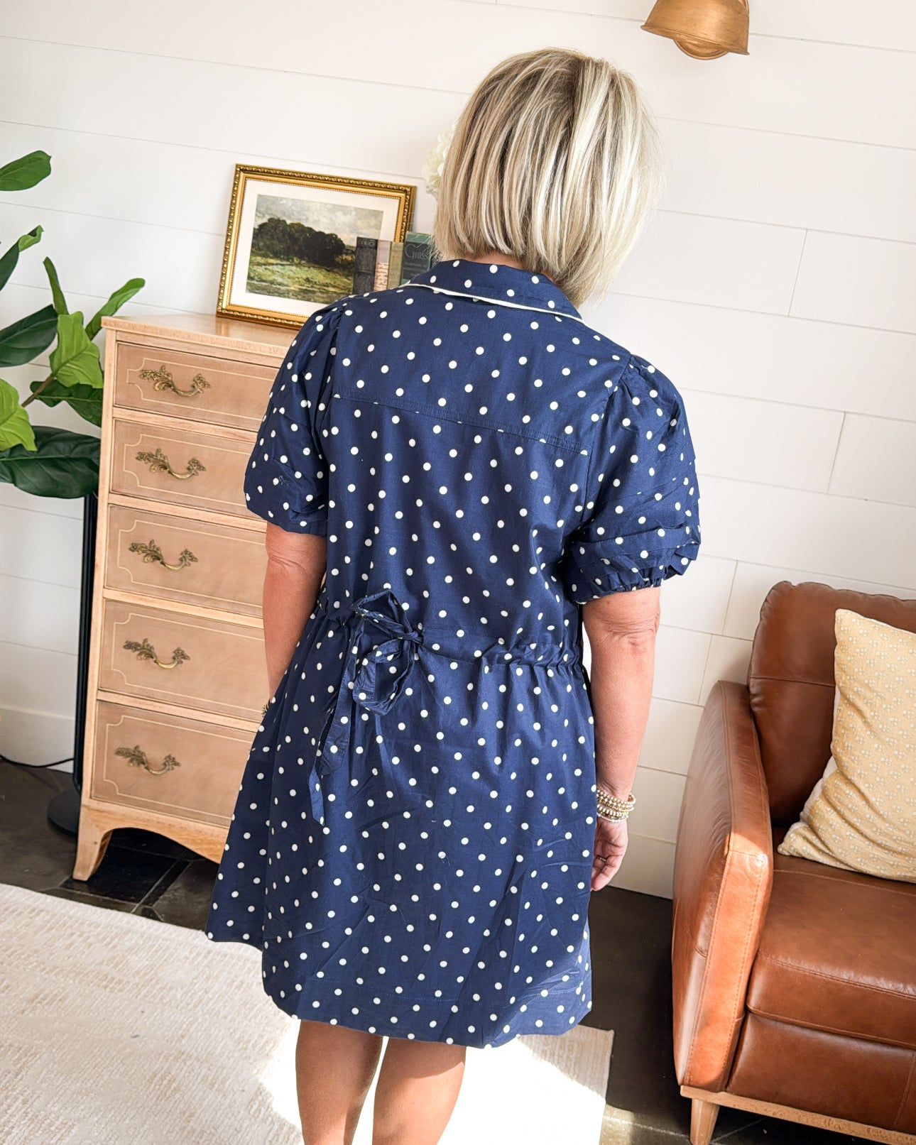 Lollie Polka Dot Tiered Sleeve Dress