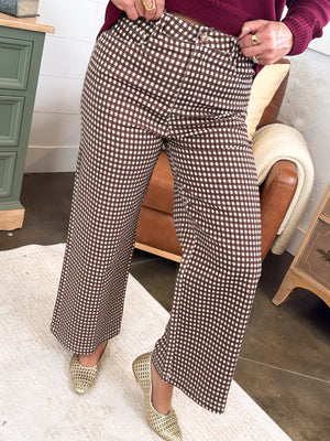 Cape Cod Gingham Crop Wide Leg Pants