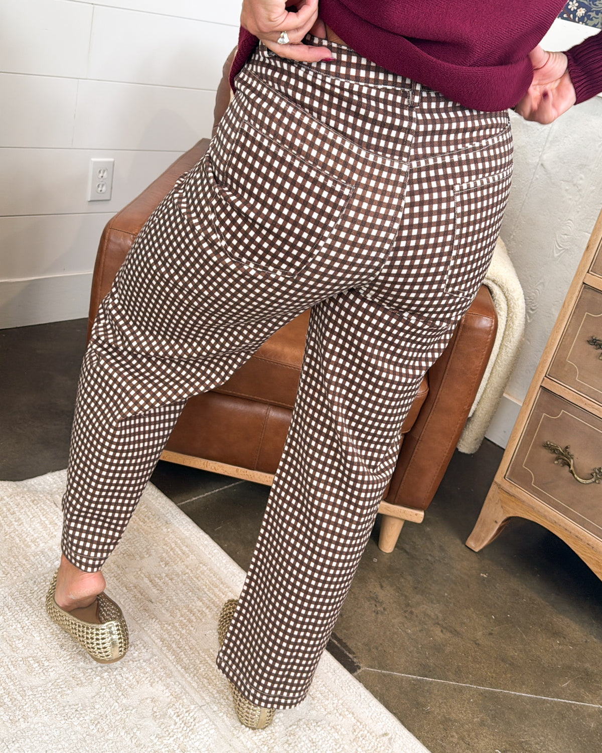 Cape Cod Gingham Crop Wide Leg Pants