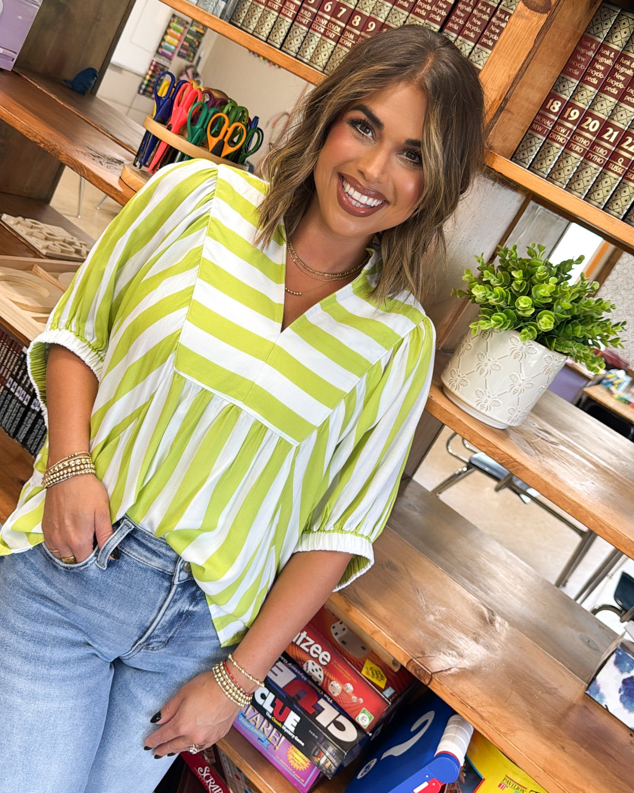 Barefoot In The Sand Striped Dolman Shirt