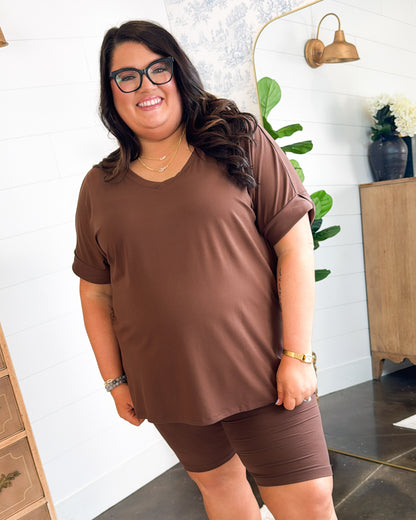Let's Do Brunch Butter Soft Top + Shorts Lounge Set