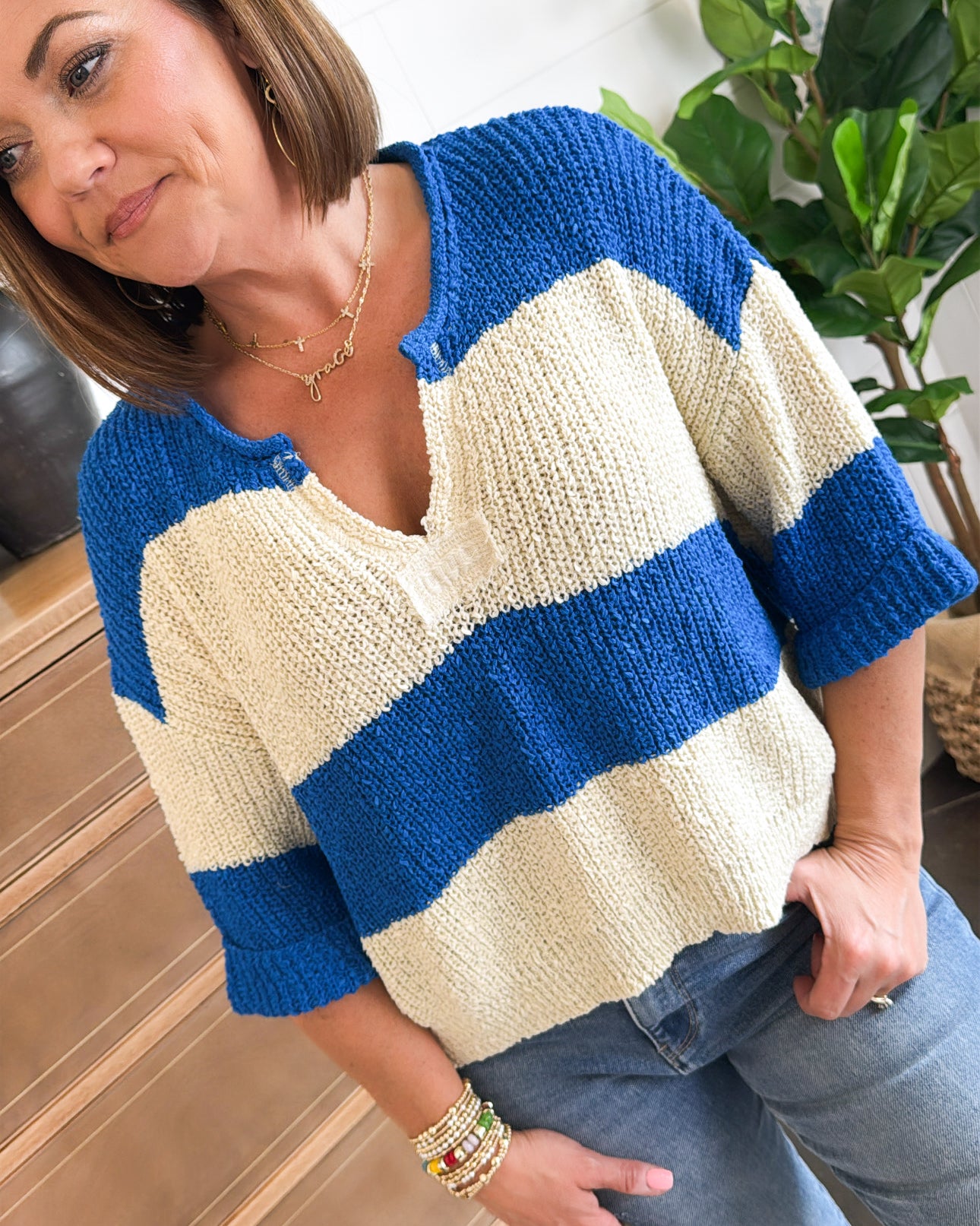 Just Add Sun Wide Striped Sweater