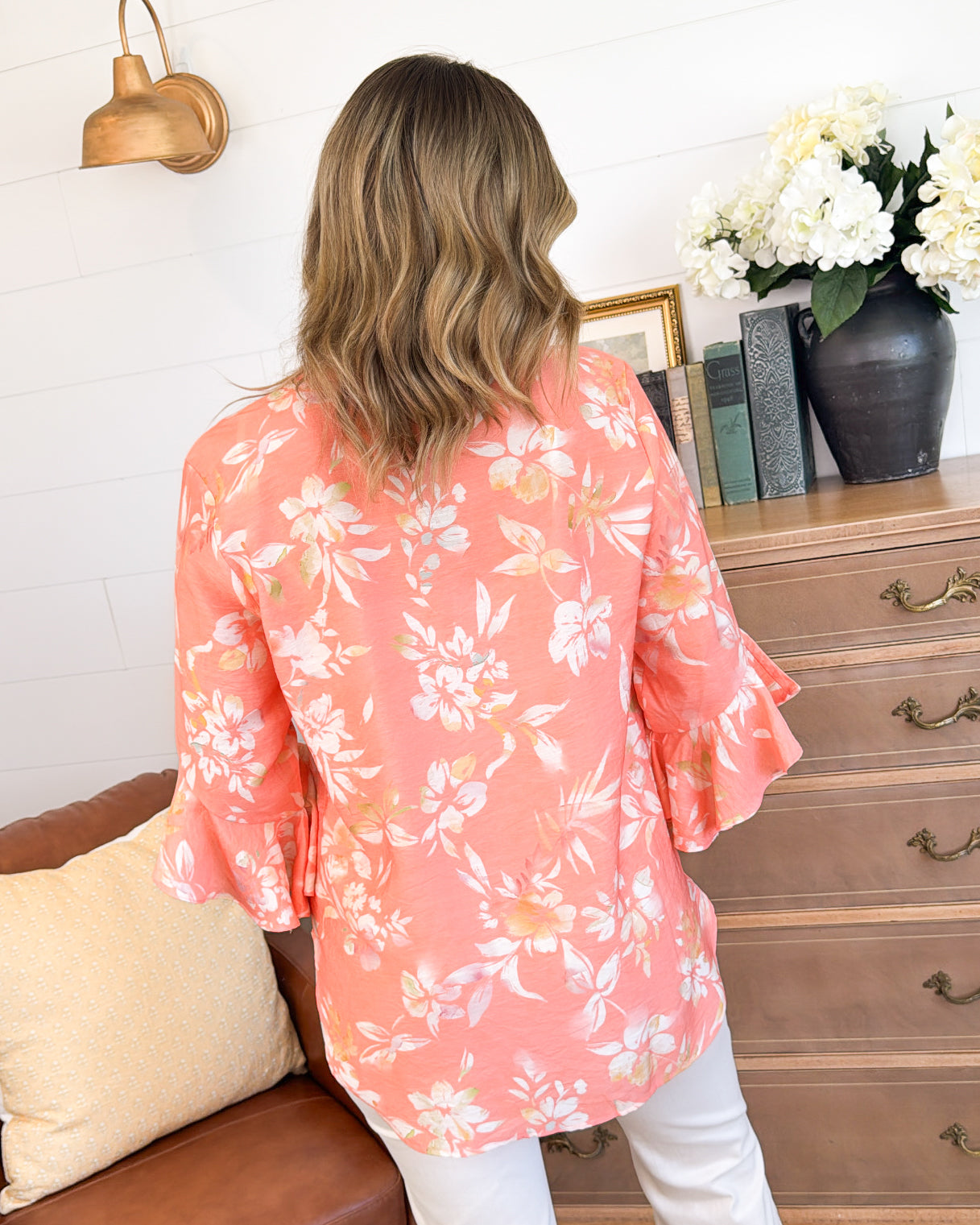 Bloom Floral Angel Sleeve Top