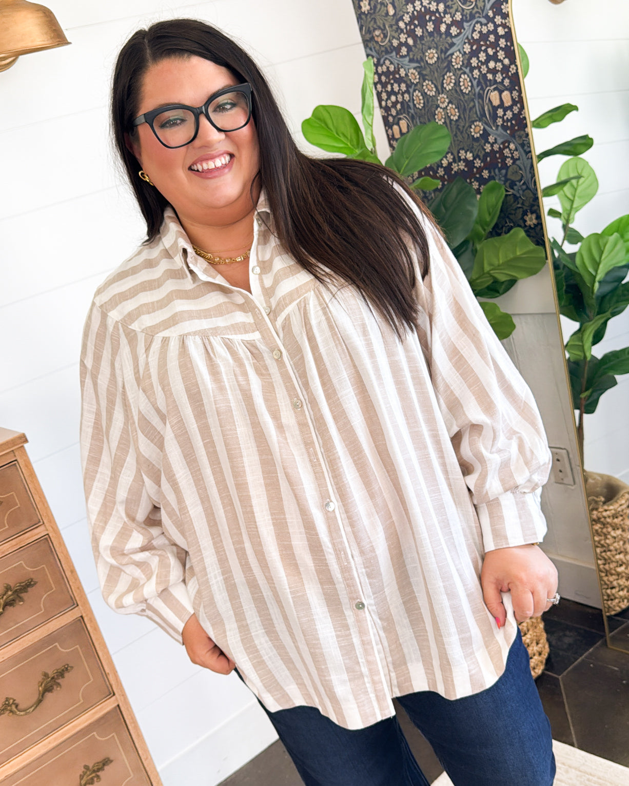 Wind In The Sails Striped Poet Sleeve Shirt
