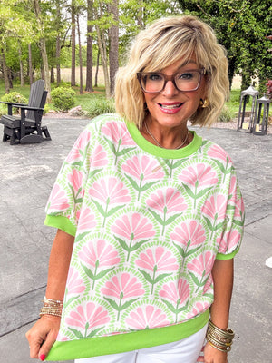 Fan Favorite Floral French Terry Top
