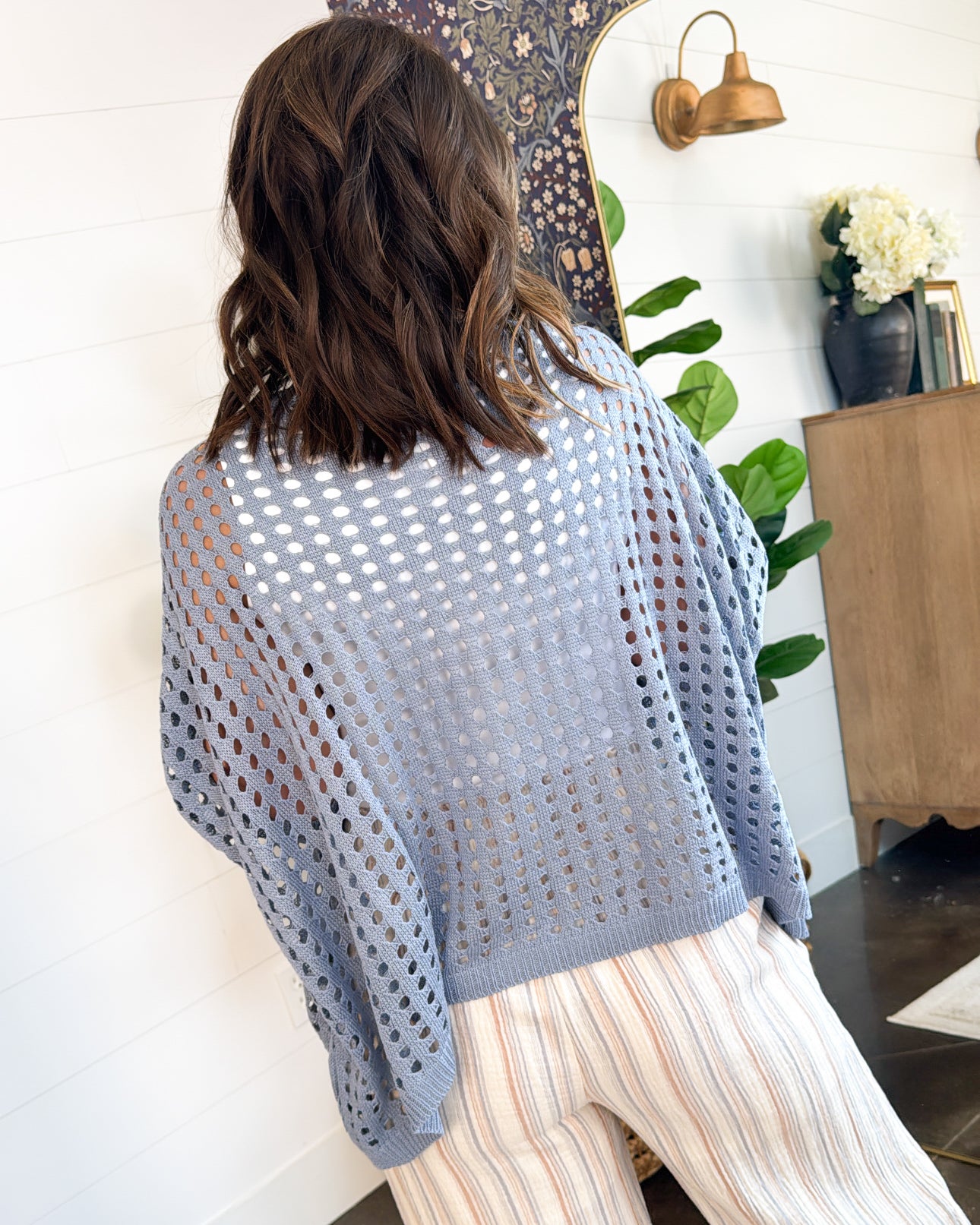 Sea Breeze Open Knit Batwing Top