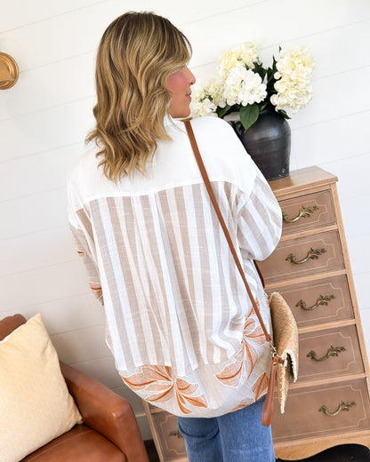 Wild Dreams Mixed Print Hi-Lo Shirt